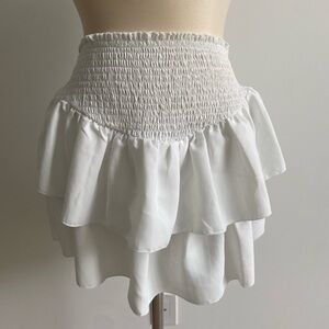 Avilove Smocked White Skirt